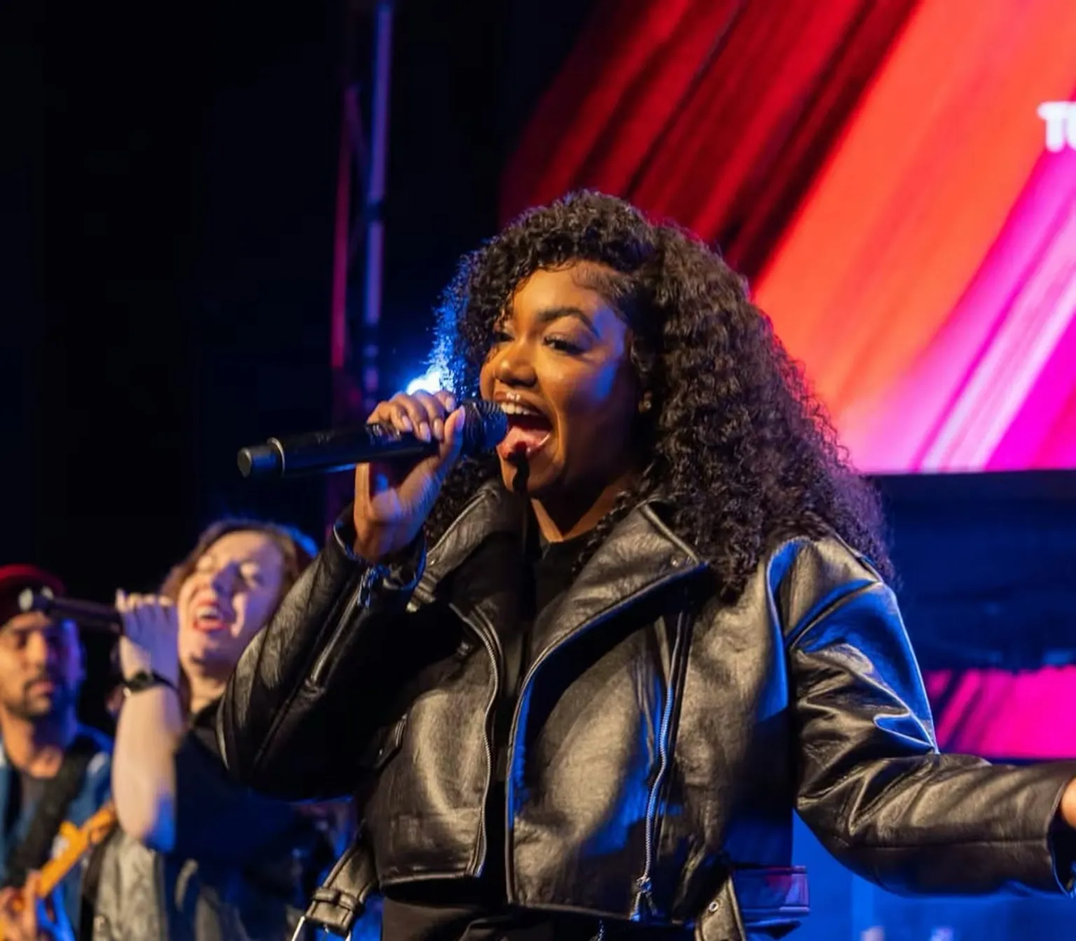 Ashlee Young leading worship