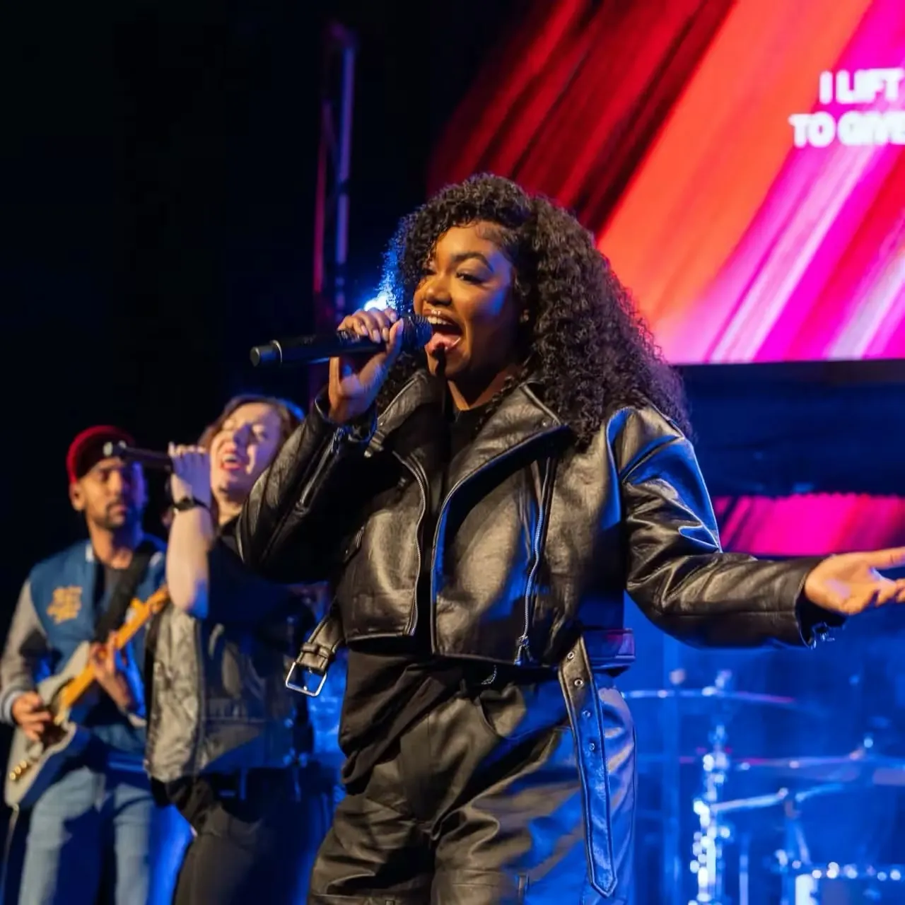 Ashlee Young leading worship